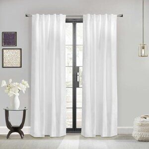 NWT Thermalogic Topsions Room Darkening Curtain Panel Pair White 80x63